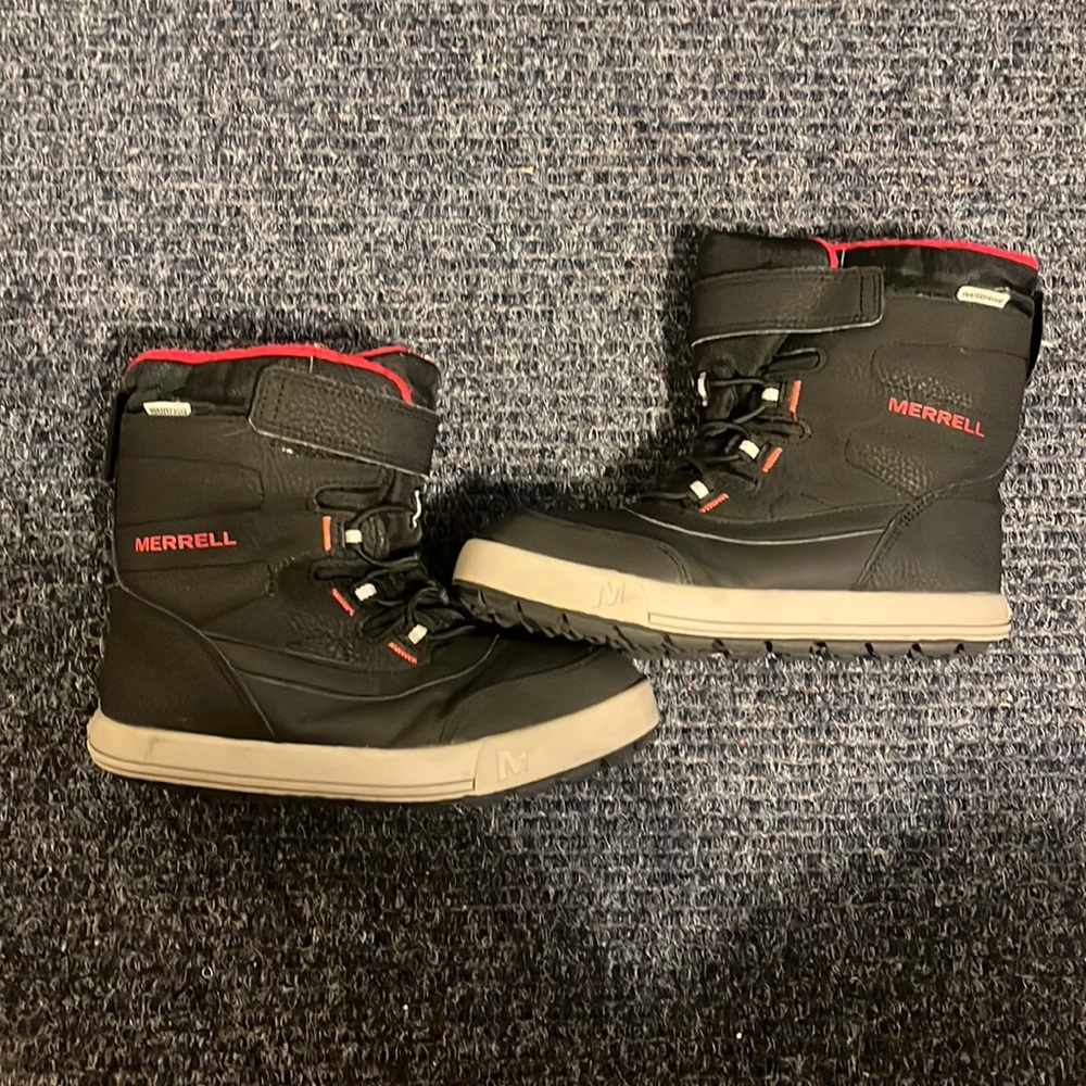 Merrell Kids Black and Red Boots
